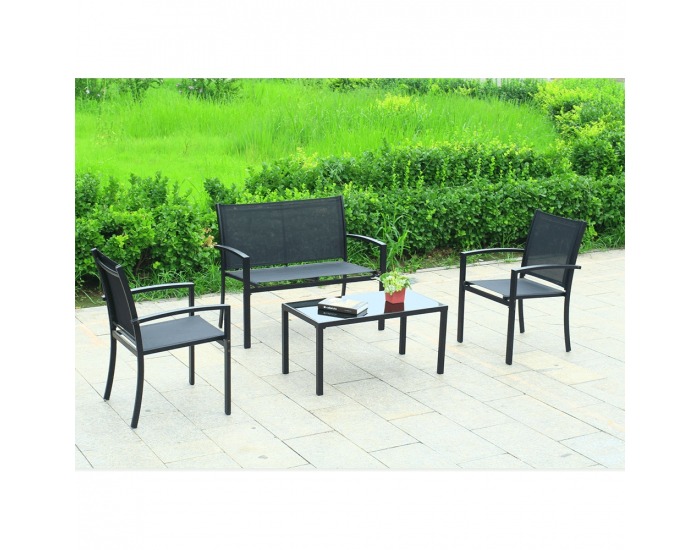 Záhradný set Dilar 1+3 - čierna