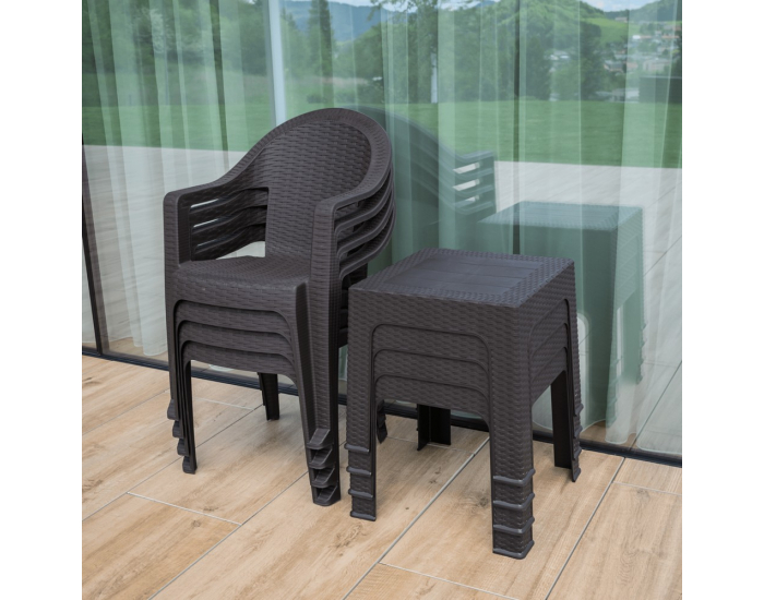 Záhradné stohovateľné kreslo Zama - hnedá