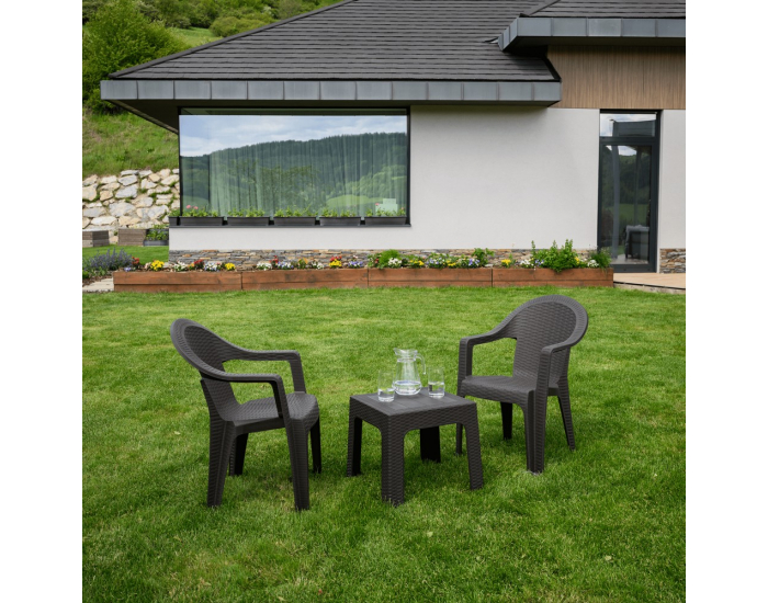 Záhradné stohovateľné kreslo Zama - hnedá