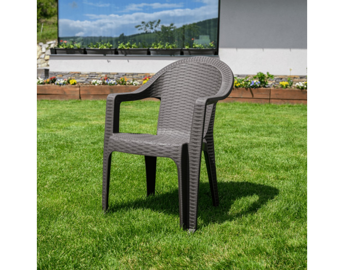 Záhradné stohovateľné kreslo Zama - hnedá