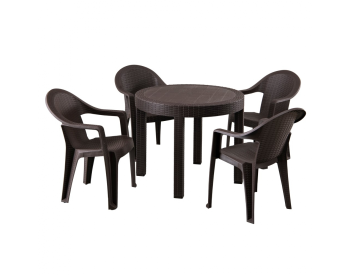 Záhradné stohovateľné kreslo Zama - hnedá