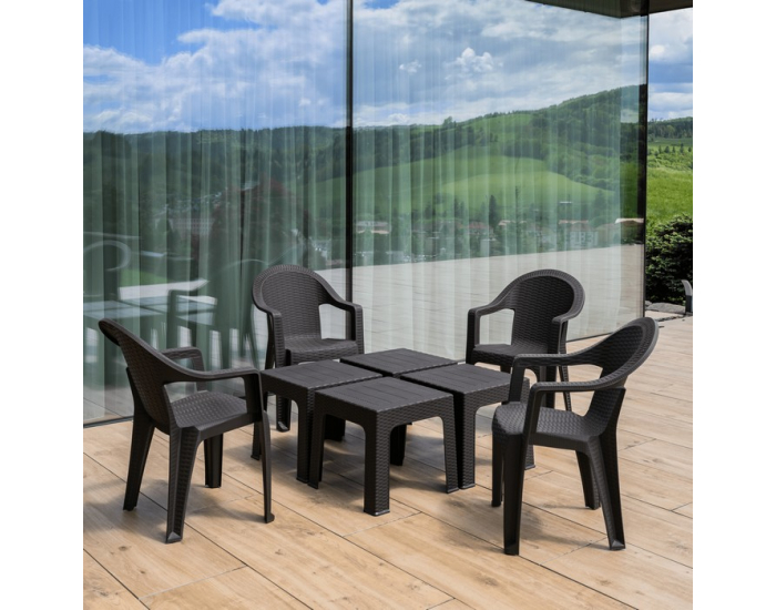 Záhradný stohovateľný stolík Zama - hnedá