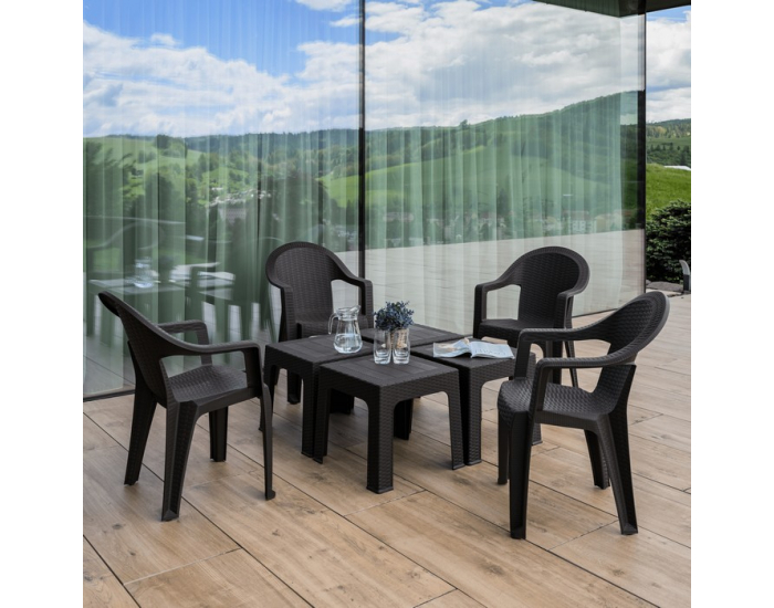 Záhradný stohovateľný stolík Zama - hnedá