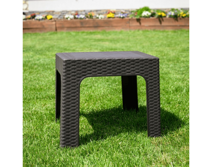 Záhradný stohovateľný stolík Zama - hnedá