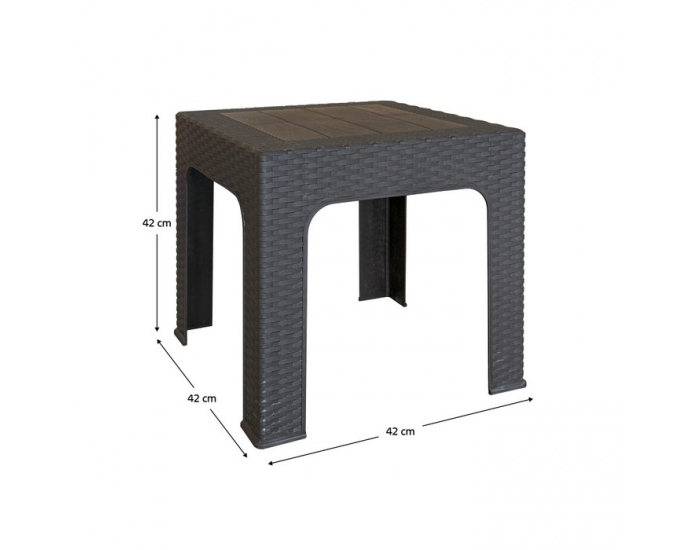 Záhradný stohovateľný stolík Zama - hnedá