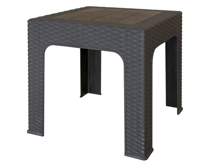 Záhradný stohovateľný stolík Zama - hnedá