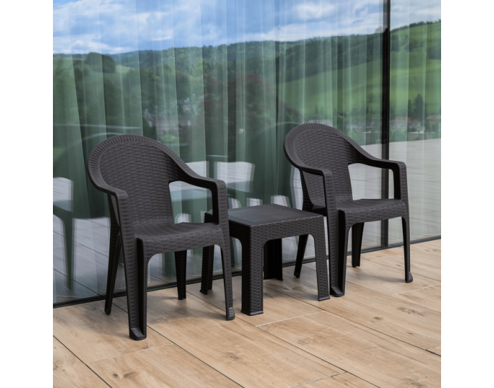 Záhradný stohovateľný stolík Zama - hnedá