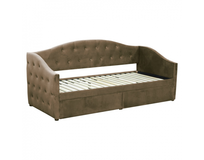 Jednolôžková posteľ s úložným priestorom Zaska 90x200 cm - hnedá (Velvet)