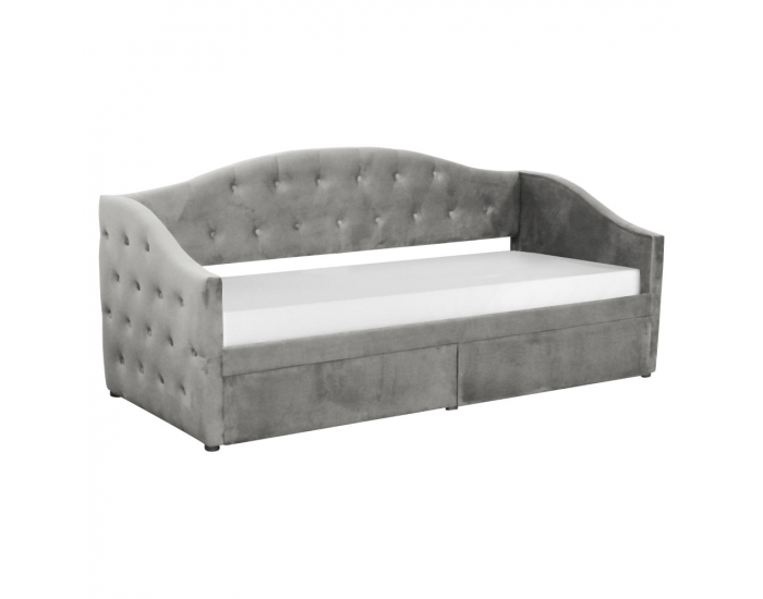 Jednolôžková posteľ s úložným priestorom Zaska 90x200 cm - sivá (Velvet)