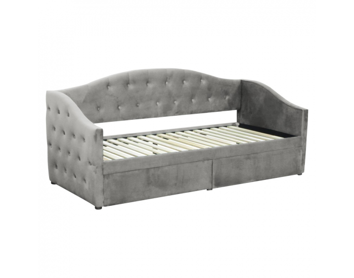 Jednolôžková posteľ s úložným priestorom Zaska 90x200 cm - sivá (Velvet)