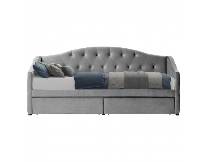 Jednolôžková posteľ s úložným priestorom Zaska 90x200 cm - sivá (Velvet)