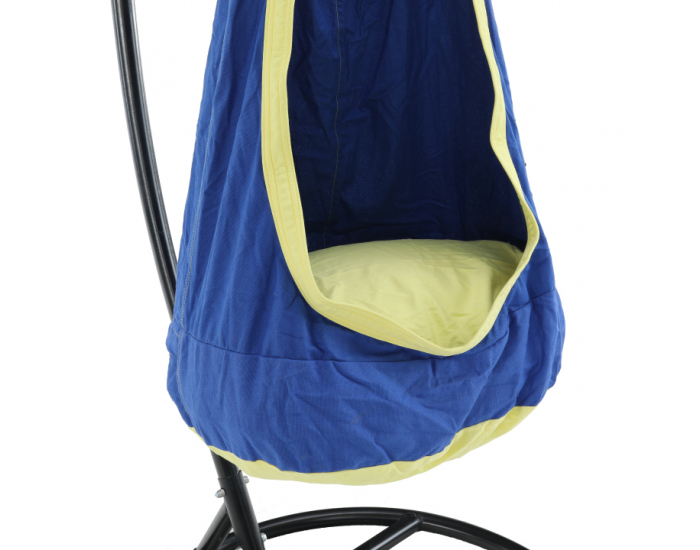 Závesné hojdacie kreslo Ben - modrá / žltá