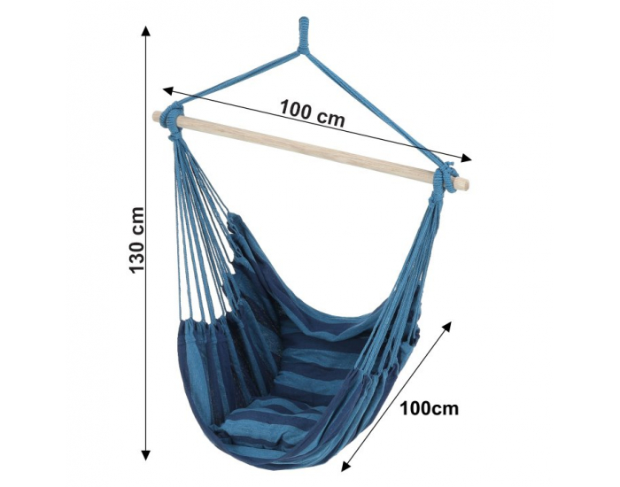 Závesné hojdacie kreslo Nikolo - modrá