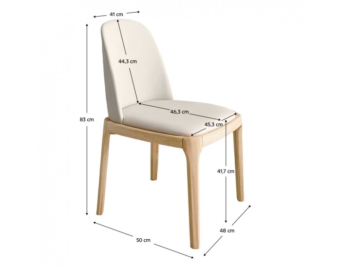 Jedálenská stolička Zentra - prírodná / béžová