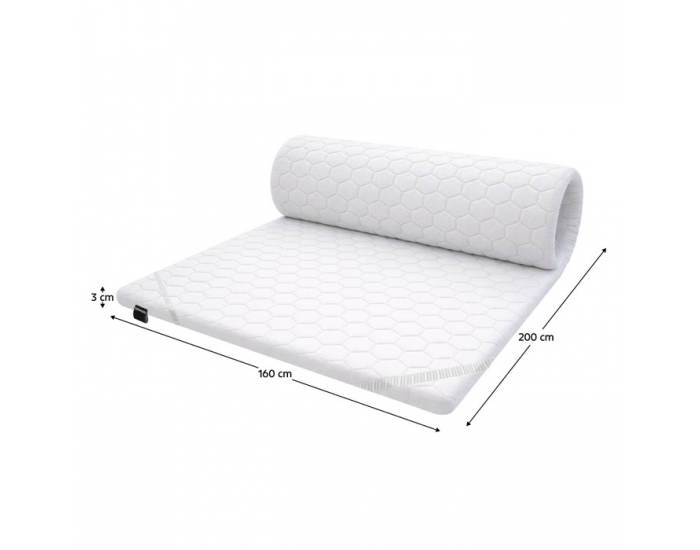 Penový matrac (topper) Zeny 3 cm 160x200 cm - biela