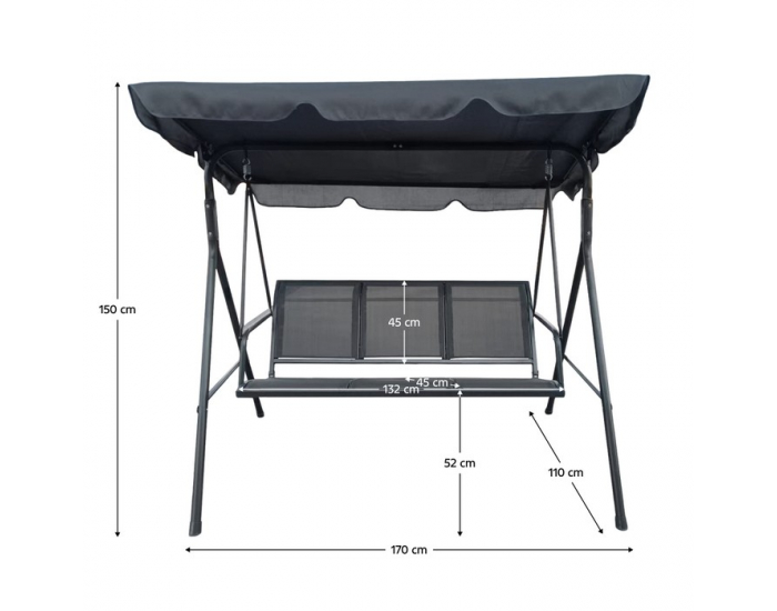 Záhradná hojdačka Zera - sivá