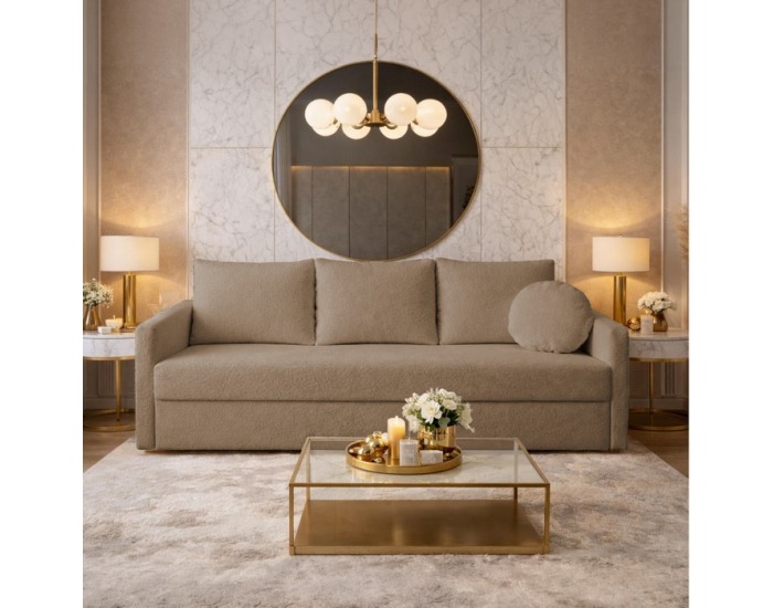 Rozkladacia pohovka s úložným priestorom Zerus - hnedá