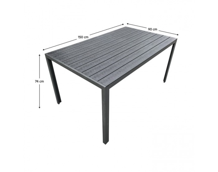 Záhradný stôl Zinan - čierna