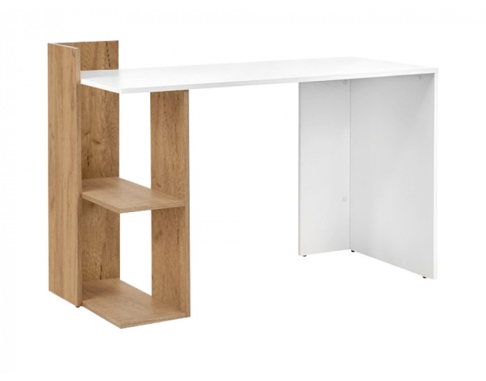 Písací stôl Zino - dub craft zlatý / biela