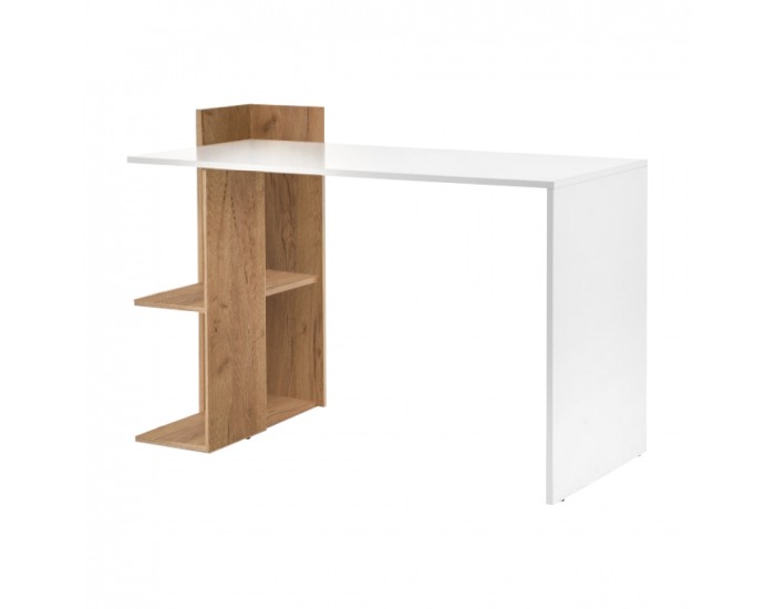 Písací stôl Zino - dub craft zlatý / biela