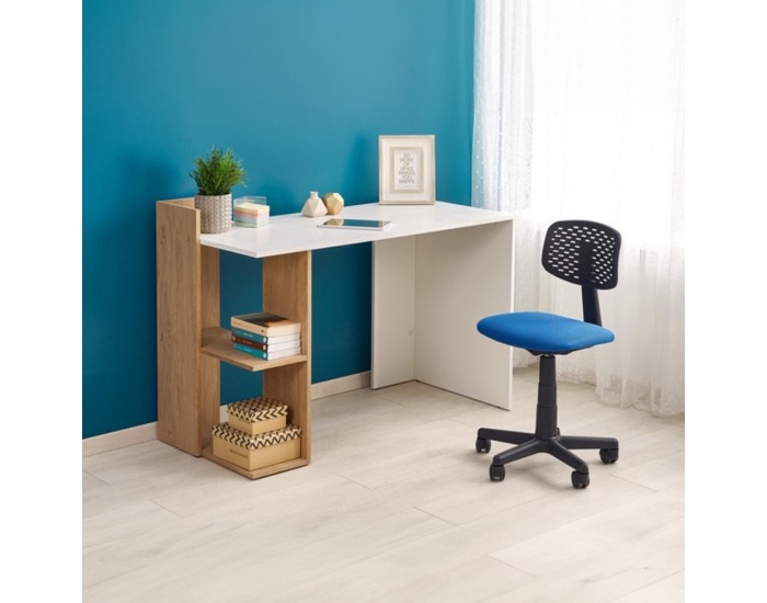 Písací stôl Zino - dub craft zlatý / biela