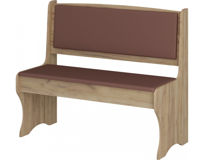 Lavica do kuchyne ZKU-02 - craft zlatý / hnedá ekokoža