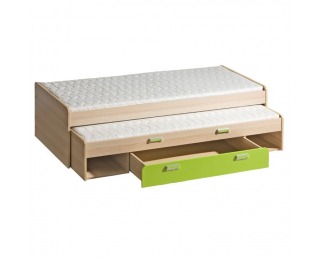 Rozkladacia posteľ s prístelkou Ego L16 80 - jaseň / zelená