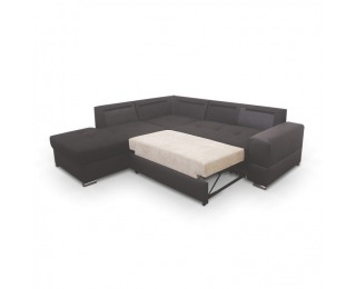 Rohová sedačka s rozkladom a úložným priestorom Mulan L - čierna