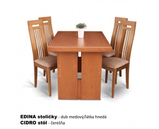 Jedálenská stolička Edina - dub / hnedá