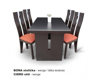 Jedálenská stolička Bona - wenge / terakota