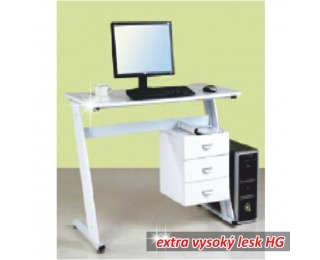 PC stolík Rubus - biely vysoký lesk