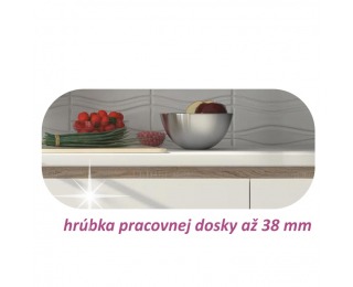 Dolná kuchynská skrinka Line White D60 U - biely vysoký lesk / dub sonoma
