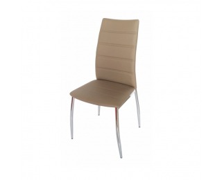 Jedálenská stolička Dela - hnedá / chróm