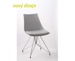 Jedálenská stolička Chrome - sivá / chróm