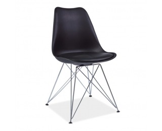 Jedálenská stolička Metal - čierna / chróm