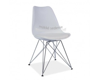 Jedálenská stolička Metal - biela / chróm