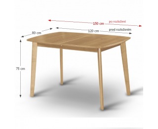 Rozkladací jedálenský stôl Chan - medový dub