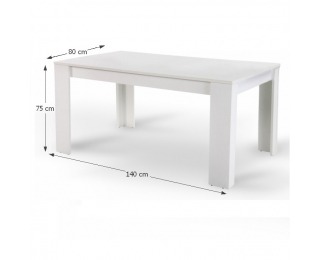 Jedálenský stôl Tomy 140x80 cm - biela