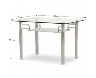 Sklenený jedálenský stôl Rene New - chróm / sklo