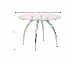 Okrúhly jedálenský stôl Zian New - chróm / sklo