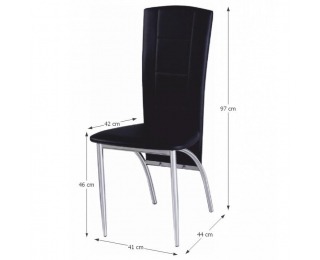 Jedálenská stolička Fina - čierna / chróm