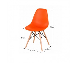 Jedálenská stolička Cinkla PC-015 - oranžová / buk