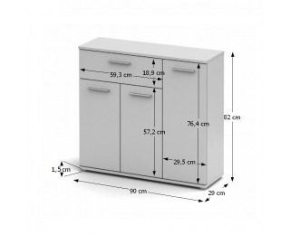 Trojdverová komoda Noko-Singa 34 - biela
