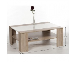 Konferenčný stolík Ariadna - dub sonoma / biely vysoký lesk