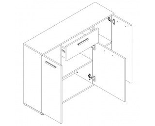 Trojdverová komoda Noko-Singa 35 - biela