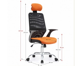 Kancelárska stolička s podrúčkami Reyes - čierna / oranžová