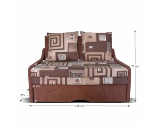 Rozkladacia pohovka s úložným priestorom Toy - hnedá