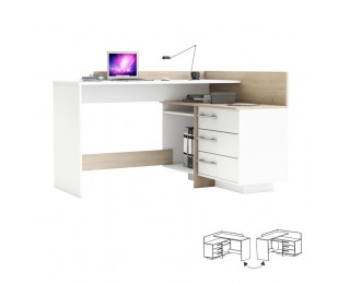 Rohový PC stolík Tale 484881 L/P - dub sonoma / biela