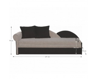 Rozkladacia pohovka s úložným priestorom Diane L - sivá / čierna Rozkladacia pohovka s úložným priestorom Diane L - sivá / čierna