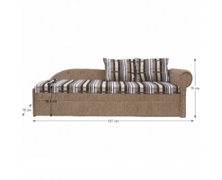 Rozkladacia pohovka s úložným priestorom Aga D P - hnedá / koordinát šenil